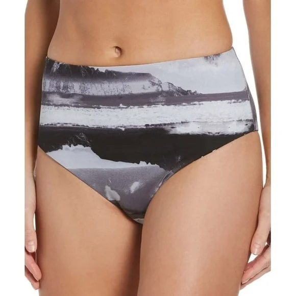 NWT Nike Adventure Reversible High Waist Cheeky Bottoms Swimsuit Black Grey XL - Picture 3 of 7